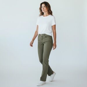 Mother Jeans The Stash Mid Rise Dazzler Ankle oil green wash Size 28 YY